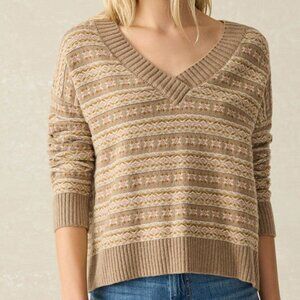 Like new! Faherty Highland Fairisle V-Neck Sweater Size Small